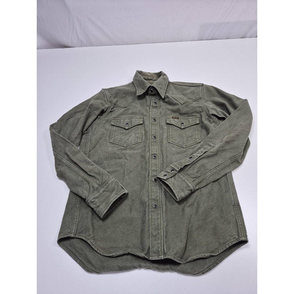 Iron Heart Military Serge Western Shirt Olive Drab Green Medium Japanese